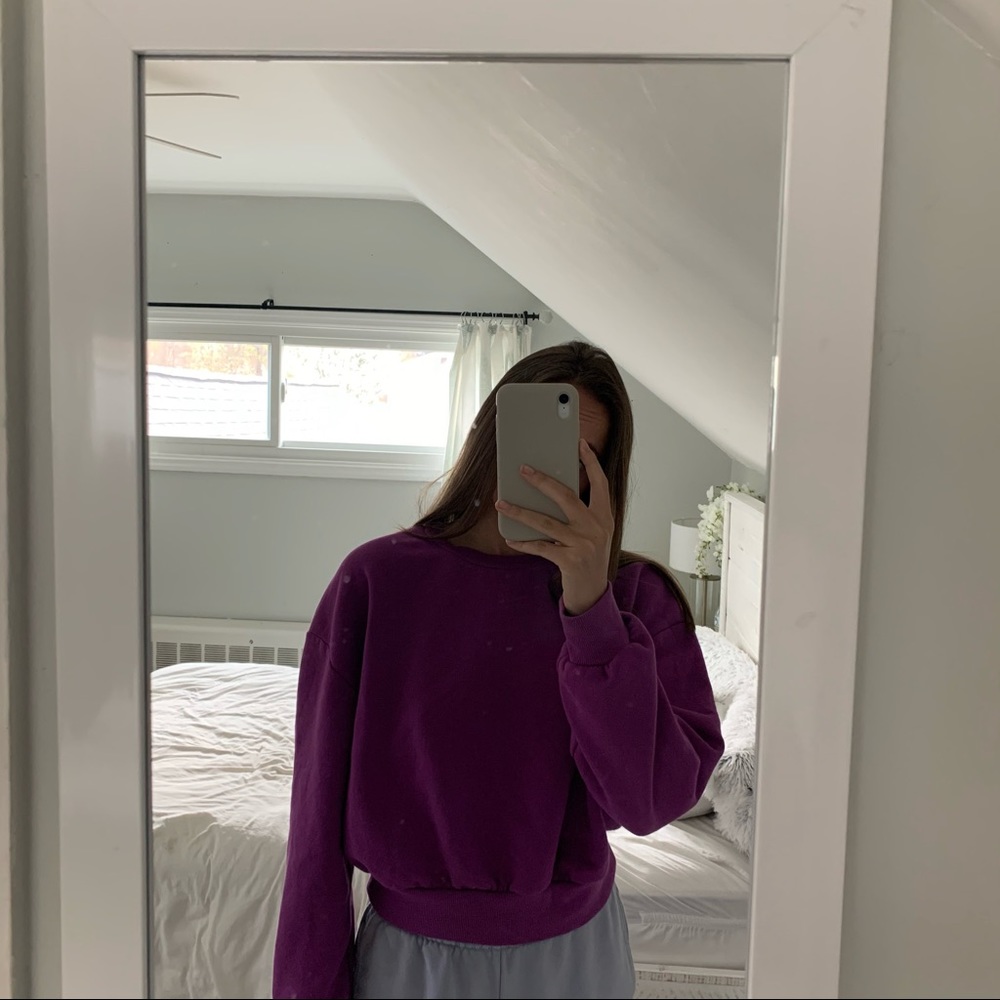 WILD FABLE purple cropped crew neck